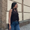 Y2k Top Women Summer Tank Crop Top Female Sleeveless Sexy Pleated Top Street Style Casual Korean Clothing Brown Cute Party top