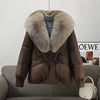 2025 Winter Down cotton Short Padded Jacket Women Parkas Fur Collar Thick Cotton Coats Clothes Black Casual Outerwear Female new