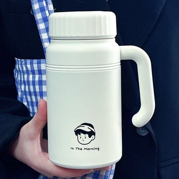 Large Capacity Stainless Steel Water Bottle 1000 ml with Handle Insulated Cup with Tea Strainer Stylish Vacuum Flasks Travel