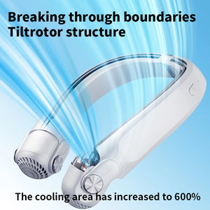 Rotor Neck Hanging Portable Fan, USB Rechargeable Adjustable Bladeless Turbo Cooling Fan for Dorm Home Outdoor