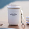 JUSTINLAU Stainless Steel Coffee Cup Insulated Water Bottle Double Drinking Straw Cup With tea strainer Office Outdoor Water Cup