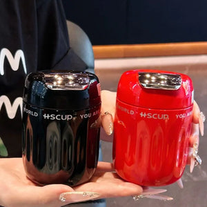 1pc 220ml Insulated Coffee Tumbler with Built-in Tea Strainer - Leakproof, Portable Mini Thermos for Outdoor