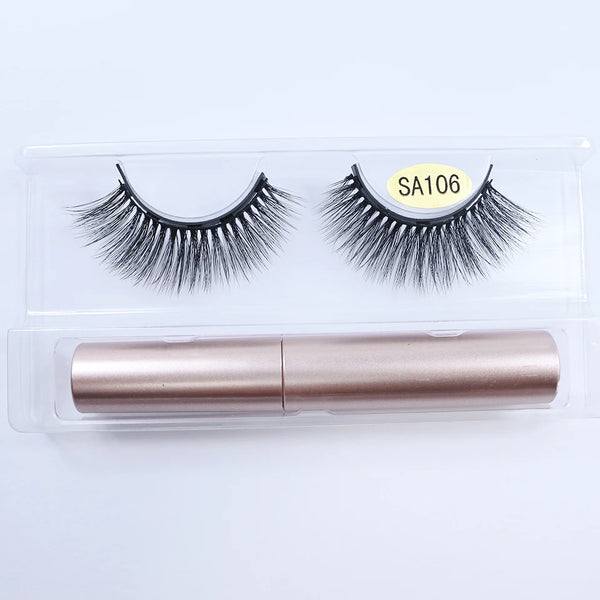 Magnetic Eyelashes With Eyeliner Kit 1Pair / Pack Reusable Most Natural Looking 3d Faux Mink Lashes No Glue magnetic lashes