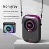 Colorful Hanging Neck Fan Portable Hanging Neck Fan Intelligent Digital Display Colorful Atmosphere Light Five-speed Adjustable