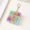 Colorful LED Keyboard Fidget Keychain 9 Keys Clicker Button Keycap Stress Relief for Adult Office Desk Finger Exercise