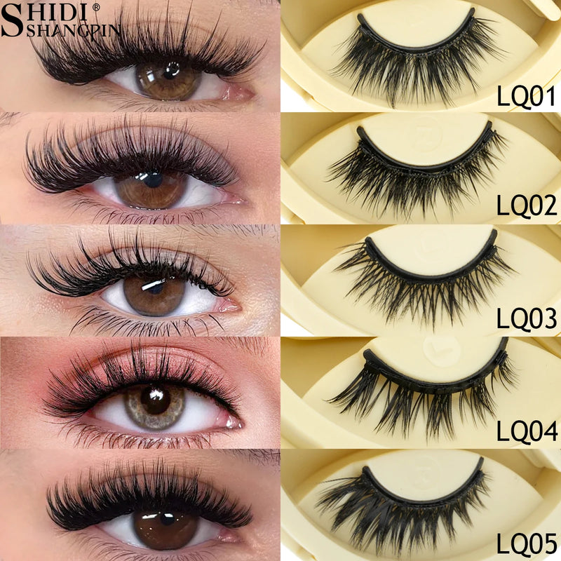 No Glue Needed False Magnetic Eyelashes Set with Tweezers Reusable Magnetic Fake Eyelash Natural Fluffy Faux Mink Lashes Makeup