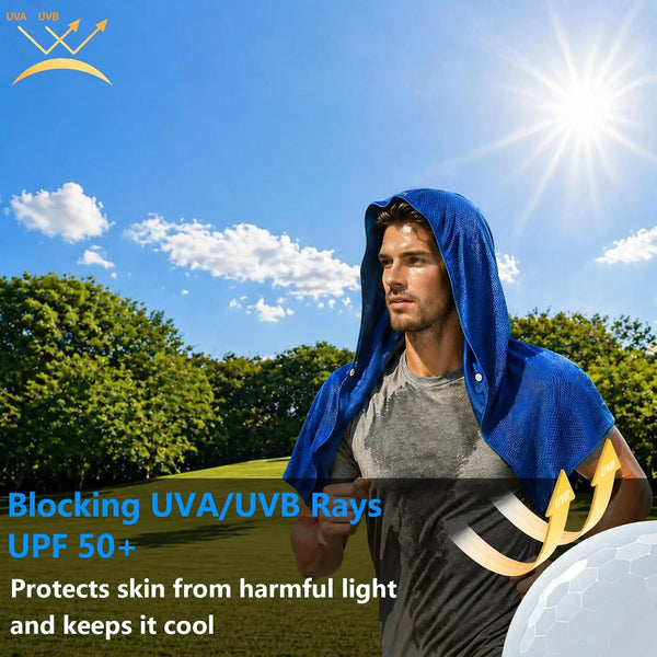3 Pack Cooling Hoodie Towel with UPF 50+ Sun Protection, Instant Cooling Towels for Neck and Face for Sports Gym Running Yoga