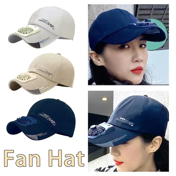 Cap with Fan Summer USB Charging Cooling Fan Baseball Cap Outdoor Golf Sunscreen 2 Speed Adjustable Peaked Hat Hiking Cap Amagi