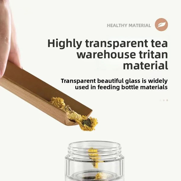 New Stainless Steel Insulated Cup 500ML Capacity Tea Water Separation Vacuum Mug Leak-Proof Tea Infuser Bottle