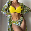 Cikini-Three-Piece Bikini Set for Women, Split Swimsuit, Swimwear, Summer Outfit, New, 2022