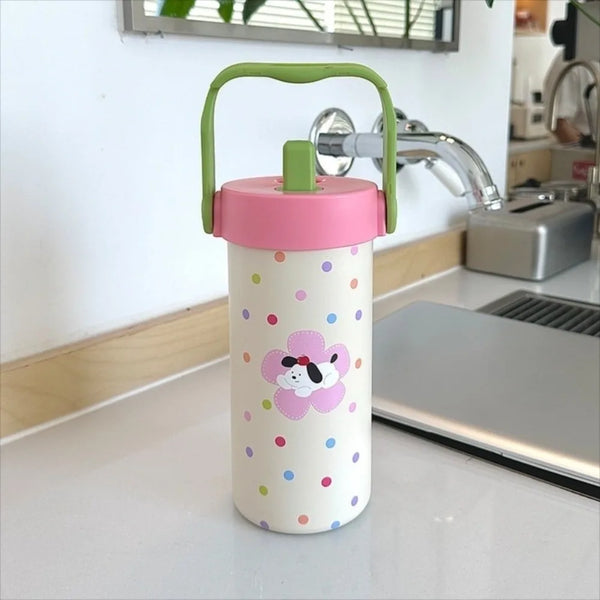 Stainless Steel Portable Insulated Cup Water Cup Large Capacity Sport Thermal Water Bottle Handle Tea Infuser
