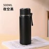 500/600ml 316 Stainless Steel Insulated Water Bottle, Matte Flask with Tea Strainer & Carry Strap for Outdoor