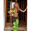 New Bikini Beach Skirt Tunics for Beach Long Leaves Print Bikini Cover up Robe de Plage Sarong Beach Swimsuit cover-ups