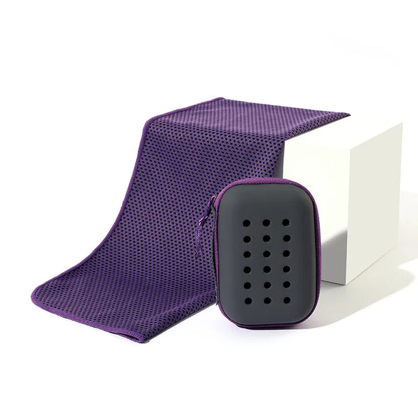 Quick Drying Cooling Towel Soft Breathable Chilly Sweat Absorption Cold Towel with Storage Box Sports Running Yoga Gym Club