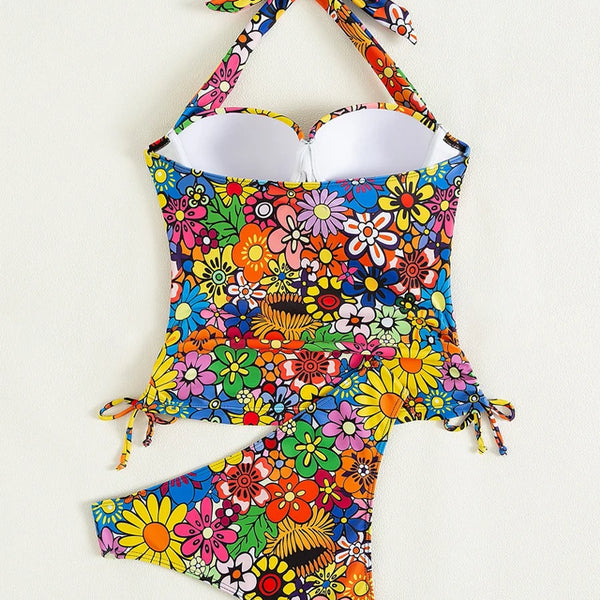 Vigoashely 2026 Sexy Tied Halter Bikini Set High Cut Push UP Swimsuit Women Print Backless Swimwear Biquinis Beach Bathing Suit