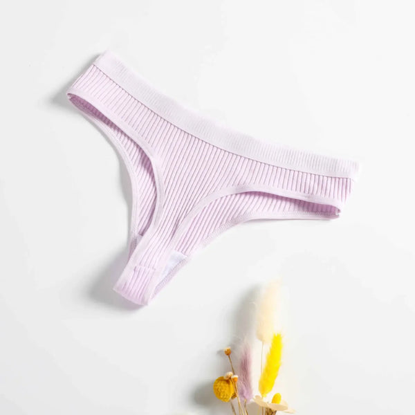 Women Sexy Thong Women Tanga Low Waist Underwear Girls Brief Breath T-back Cotton Panties Female Solid Color Underpant Ladies