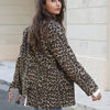 Vintage Leopard Women's Jacket Suit Casual Turndown Collar Women Coat Fashion V-neck Long Sleeve Jackets Autumn New Coats