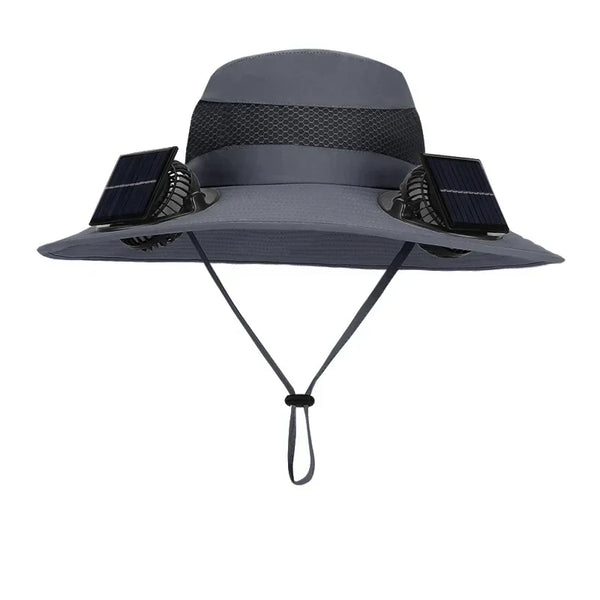 Mens Quick Dry Bucket Hat Large Size Sun Hat with Solar Powered Fan USB Rechargeable for Outdoor Hiking Camping Fishing Activity