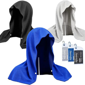 3 Pack Cooling Hoodie Towel with UPF 50+ Sun Protection, Instant Cooling Towels for Neck and Face for Sports Gym Running Yoga