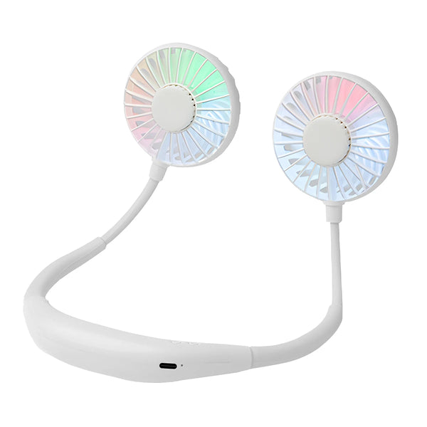 Portable Hanging Neck Fans 3-Speed Adjustable Neck Dual Fan USB Rechargeable Home OfficeOutdoor Travel