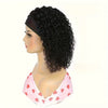 200% Density Human Hair Wig Short Headband Bob Wig Natural Black Short Curly Bob Cut Glueless Kinky Curly Headband Wig