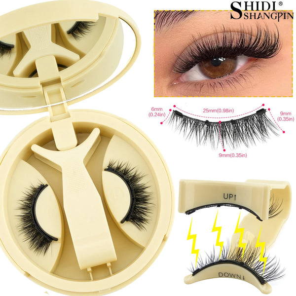No Glue Needed False Magnetic Eyelashes Set with Tweezers Reusable Magnetic Fake Eyelash Natural Fluffy Faux Mink Lashes Makeup