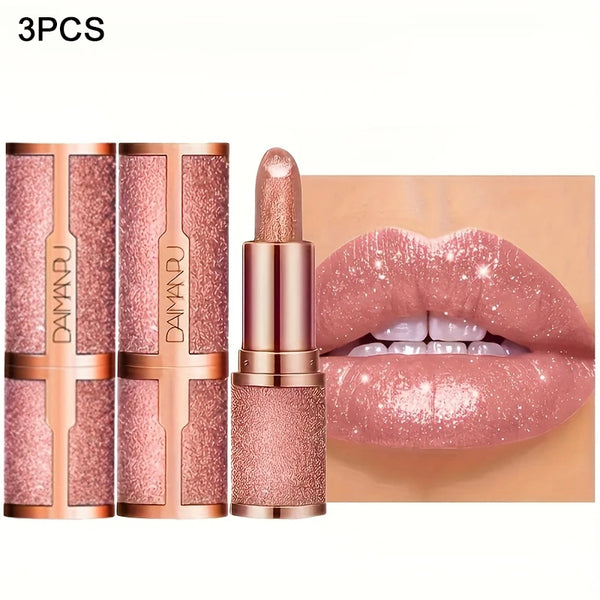 3Piece Gloss Starry Sky Lipstick, Shiny Lipstick, Waterproof, Durable, Moisturizing Lipstick, Giving Shiny Lips, Perfect Gift