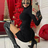 Women Spring Autumn Long Sleeve Bodycon Soild Color Black Slim Package Hip Mini Dress Female Clothing Streetwear
