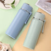 500/600ml 316 Stainless Steel Insulated Water Bottle, Matte Flask with Tea Strainer & Carry Strap for Outdoor