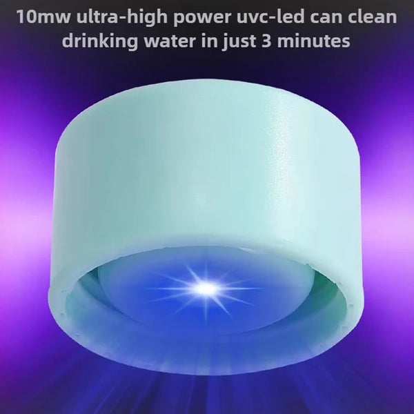 UV-C Purification Water Bottle Outdoor Smart Insulated Stainless Steel Cup for Auto Clean Keep Hot Cold Gym Running Cycling