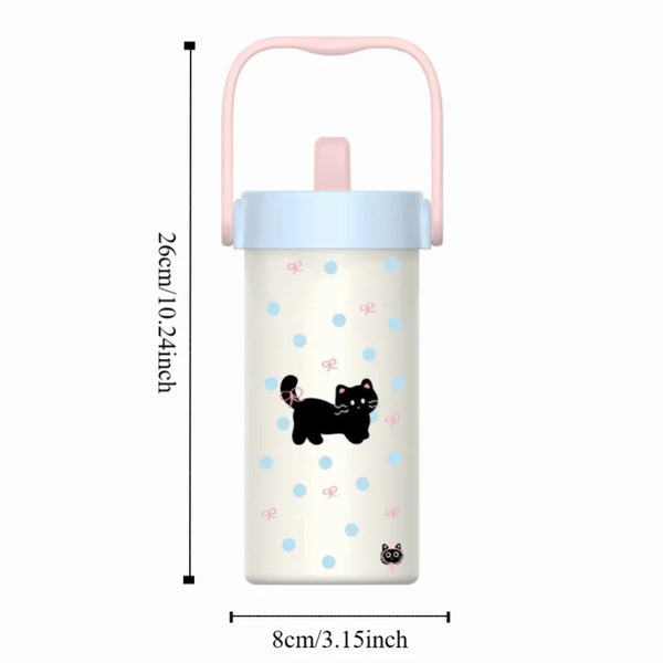 Stainless Steel Portable Insulated Cup Water Cup Large Capacity Sport Thermal Water Bottle Handle Tea Infuser