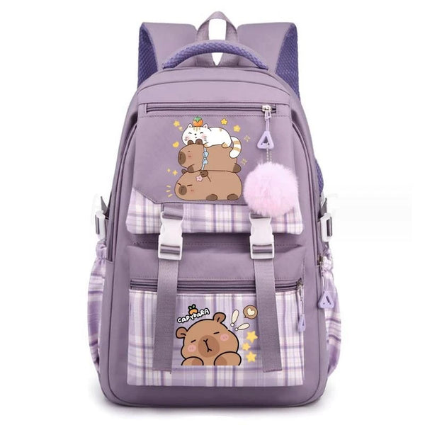 Backpack Lovely Capybara Print Women Laptop Computer Large Capacity School Backpacks for Girls Teenage Packsack 4 Color Gift