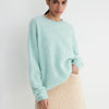 Blubelle Women's Autumn Winter Solid Color Knit Sweater O-Neck Long Sleeve Loose Fit Casual Relaxed Fashion Pullovers