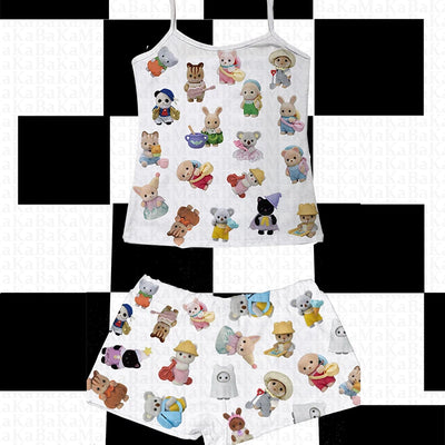 Harajuku Goth Sexy Hot Girls Bottoms Punk Rock Streetwear Y2K Aesthetic Cartoon Cat Print Mini Shorts Summer Casual Chic Fashion