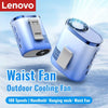 Lenovo Portable Waist Fan 100-Speed Strong Wind Rechargeable Neck Fan Quiet Long Battery Life Clip-on Fan for Outdoor Hiking