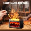USB Desktop 3D Flame Aroma Diffuser Humidifier 7 Colors Simulation Light Aromatherapy Air Purifier for Bedroom/Essential Oil Set