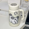 Leak Proof Insulated Cup with Tea Strainer Cartoon Stainless Steel Water Bottle 1000ml with Handle Portable Thermos Travel Use