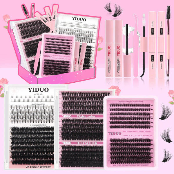 10-20Mm Mixed Individual Cosmetic False Lashes Clusters, 240Pcs/234Pcs/300Pcs/308Pcs/Set Volume Curly Thick Fake Eyelashes, Makeup Enhancement Lashes Clusters Kit, Cosmetic for Gift #GLOBAL PICKS